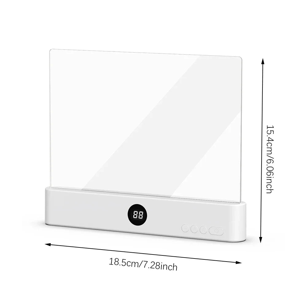 Book light size diagram: 18.5cm / 7.28in wide, 15.4cm / 6.06in tall