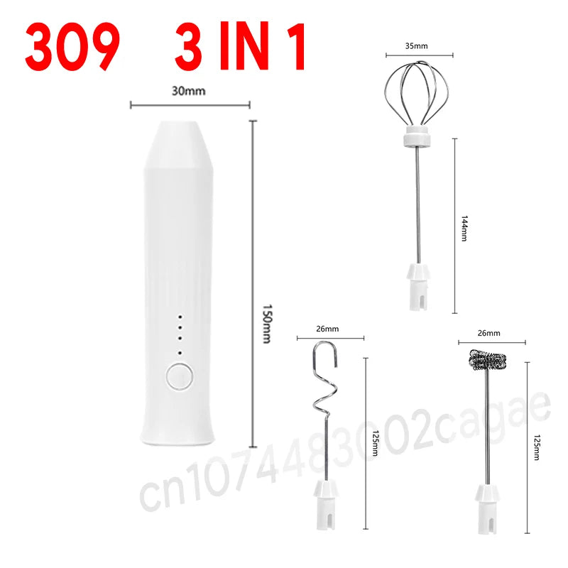 Rechargeable Electric Milk Frother - Handheld Coffee Whisk
