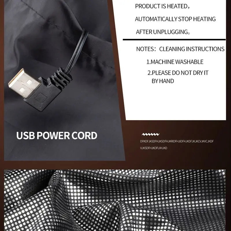 9-Zone USB Rechargeable Heated Vest - Electric Warming Jacket