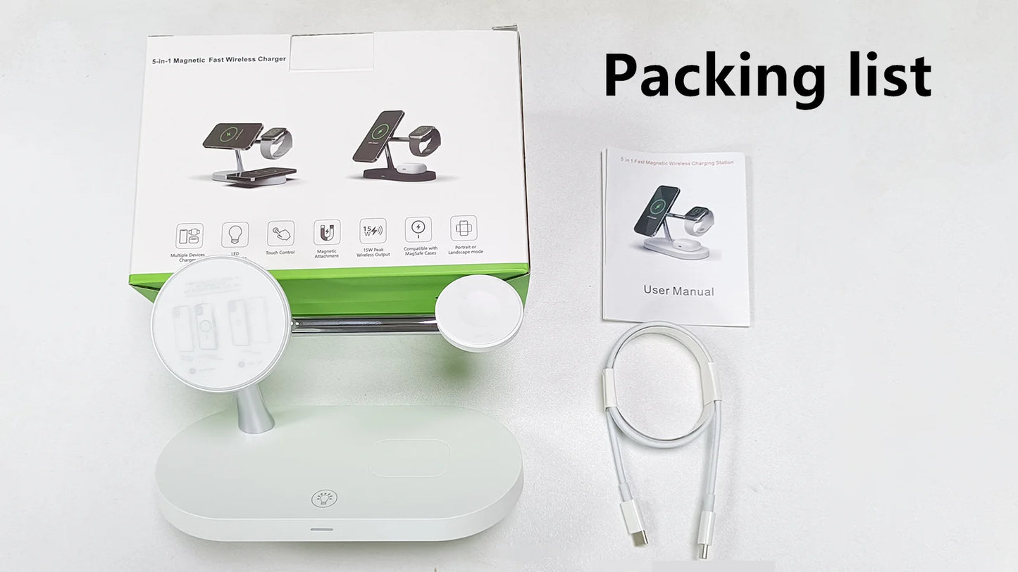 3-in-1 Wireless Charger Stand - Fast Charging Dock