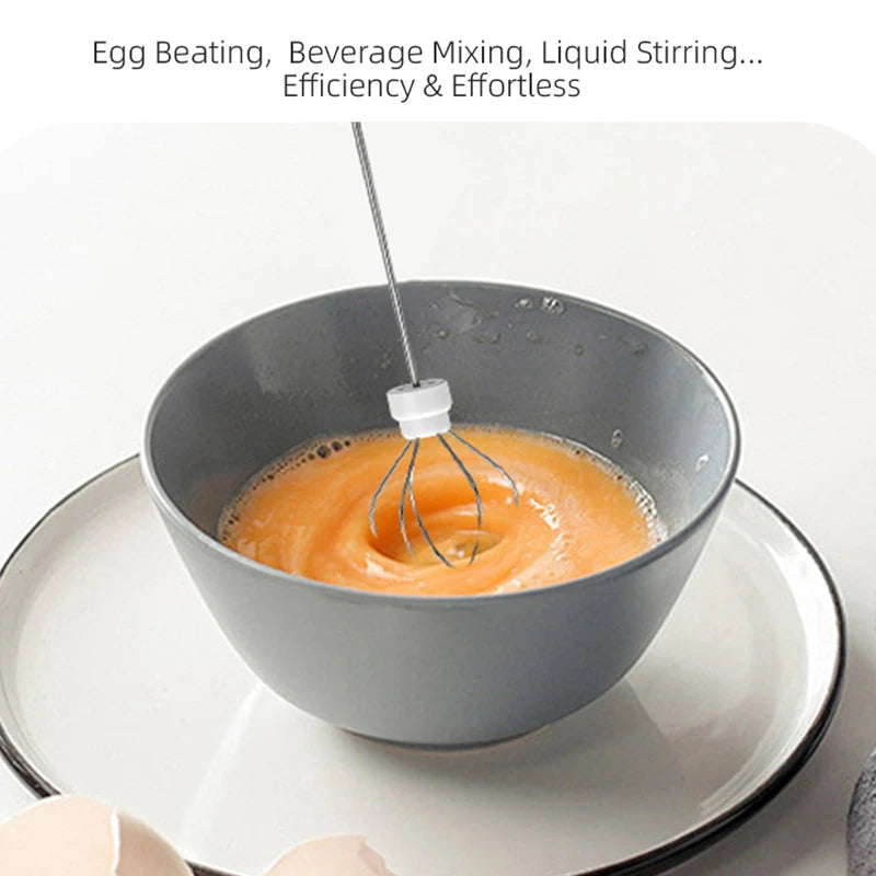Rechargeable Electric Milk Frother - Handheld Coffee Whisk