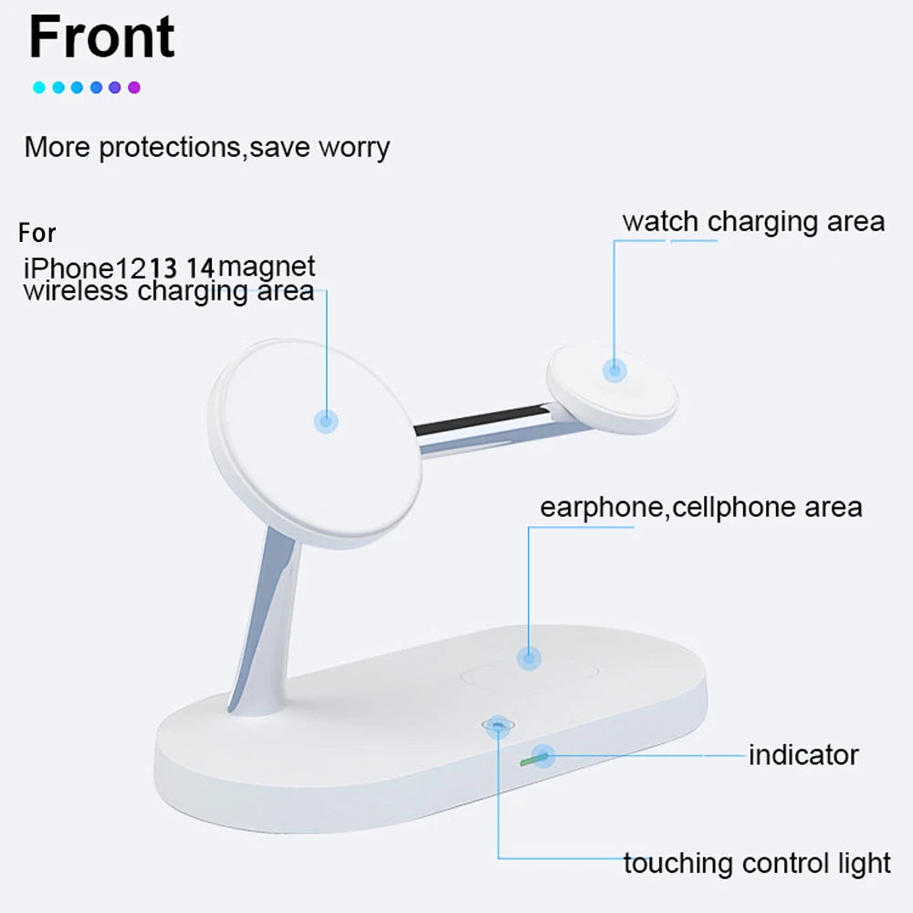 3-in-1 Wireless Charger Stand - Fast Charging Dock
