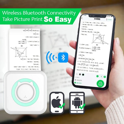 Portable Mini Thermal Printer - Wireless Bluetooth Photo & Label Printer