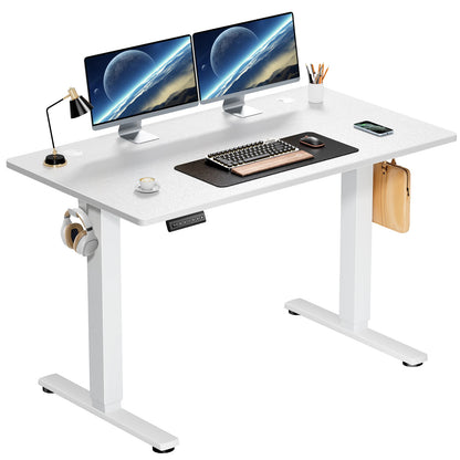 Electric Standing Desk - 39.37x23.62in Adjustable White Sit Stand Desk