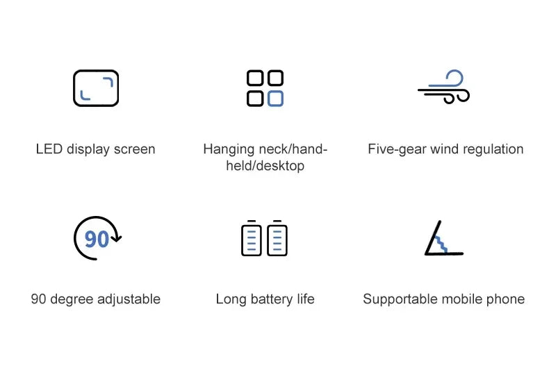 Handheld & Neck Fan - Rechargeable Bladeless Cooling Fan