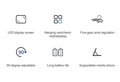 Handheld & Neck Fan - Rechargeable Bladeless Cooling Fan