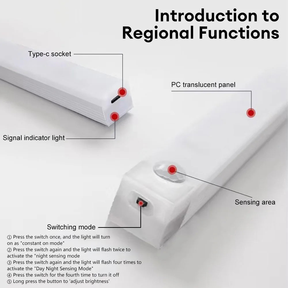 LED Motion Sensor Light - Rechargeable Smart Cabinet Lamp