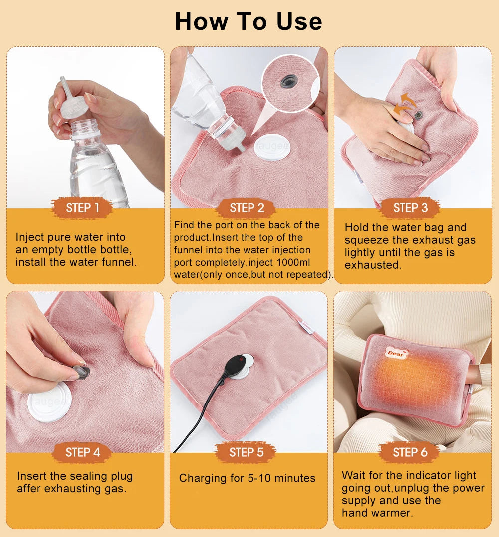 Electric Hand Warmer - Rechargeable Hot Water Bag
