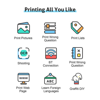 Portable Mini Thermal Printer - Wireless Bluetooth Photo & Label Printer
