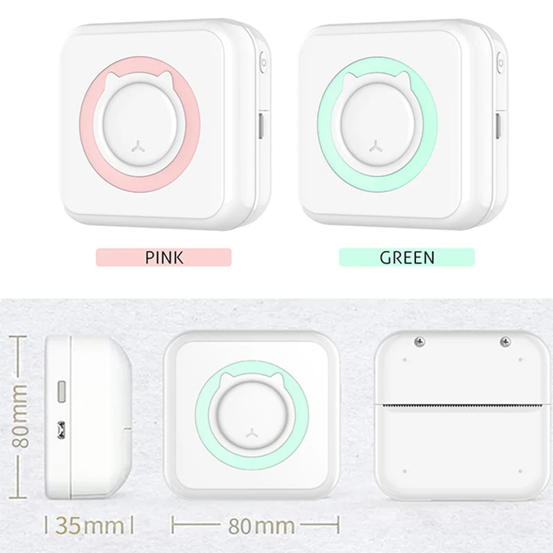 Portable Mini Thermal Printer - Wireless Bluetooth Photo & Label Printer