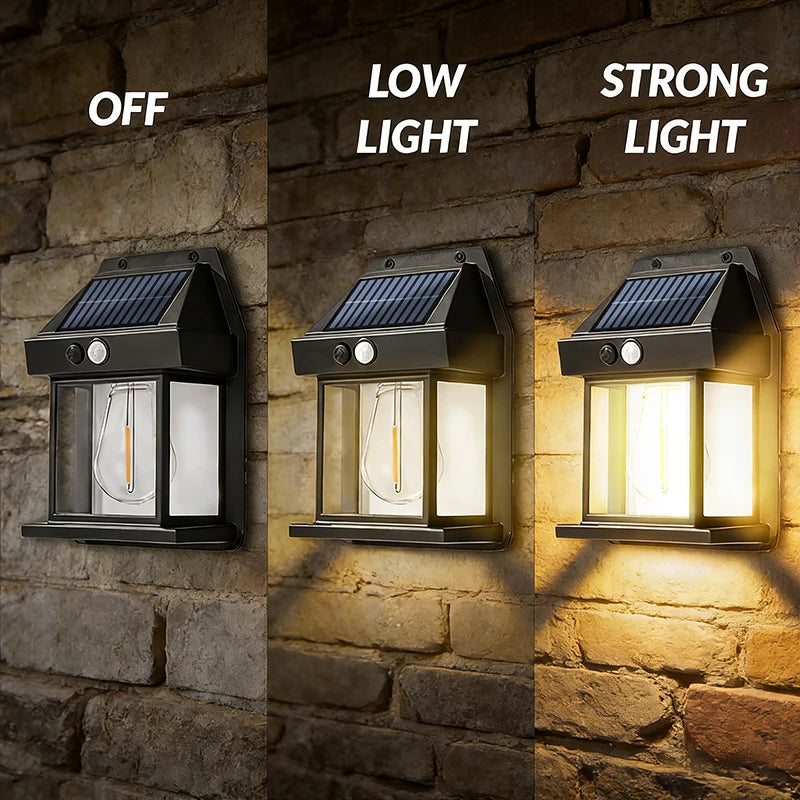 Solar Motion Sensor Outdoor Wall Lights - 2 Pack