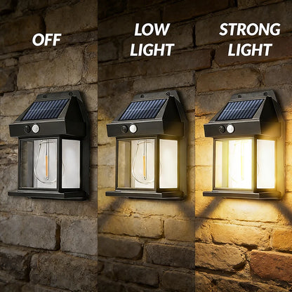 Solar Motion Sensor Outdoor Wall Lights - 2 Pack