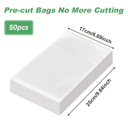 Reusable Vacuum Seal Food Storage Bags - 50 Pack