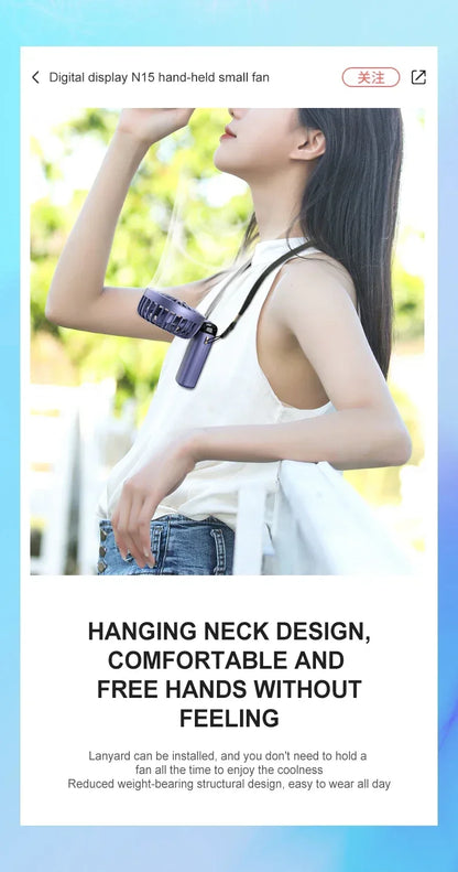 Handheld & Neck Fan - Rechargeable Bladeless Cooling Fan