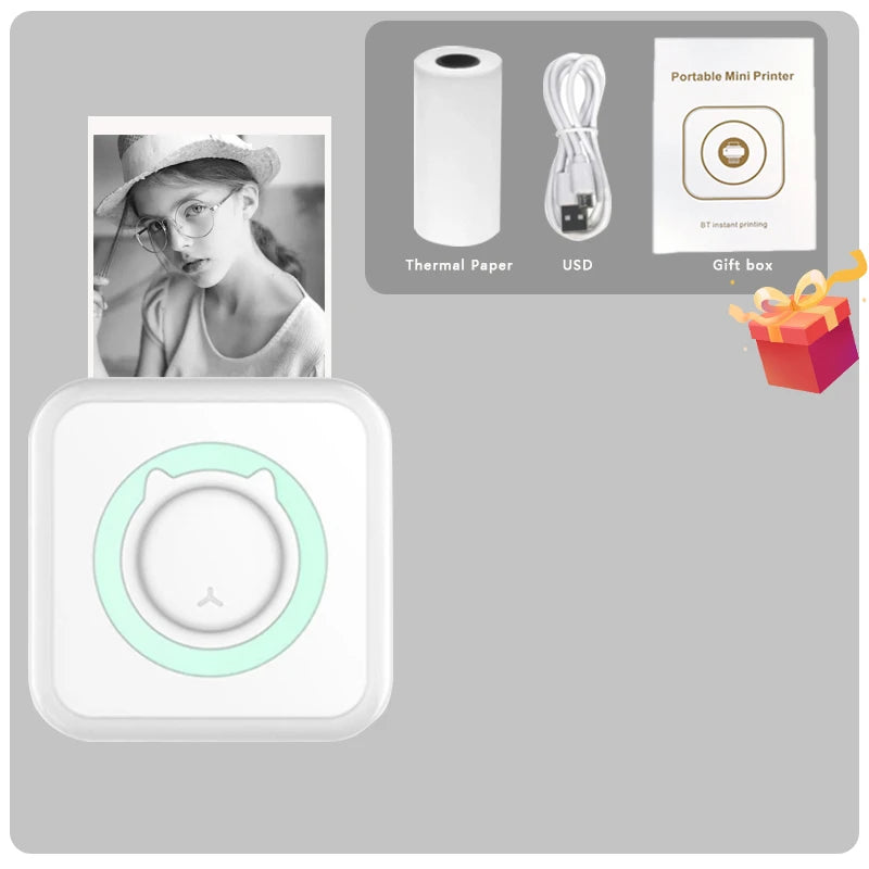 Portable Mini Thermal Printer - Wireless Bluetooth Photo & Label Printer