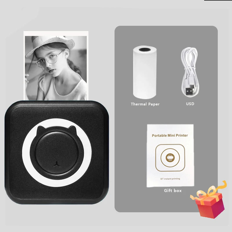 Portable Mini Thermal Printer - Wireless Bluetooth Photo & Label Printer