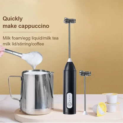 Rechargeable Electric Milk Frother - Handheld Coffee Whisk