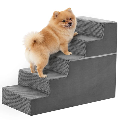 Dog Stairs for Bed - Non-Slip Foam Dog Steps for Bed and Couch (5 Layers)
