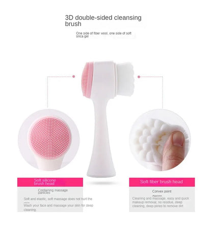 Silicone Facial Cleansing Brush - Double-Sided