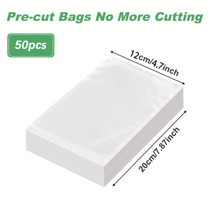 Reusable Vacuum Seal Food Storage Bags - 50 Pack