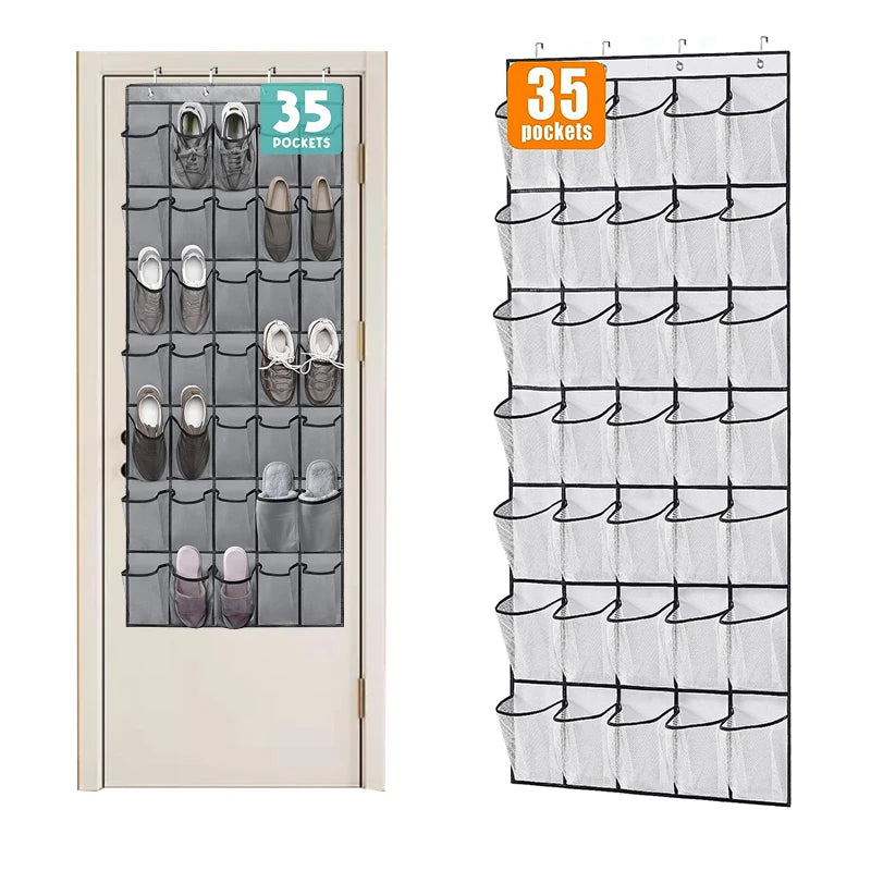 Hanging Shoe Organizer - 35 Pocket Door Shoe Rack