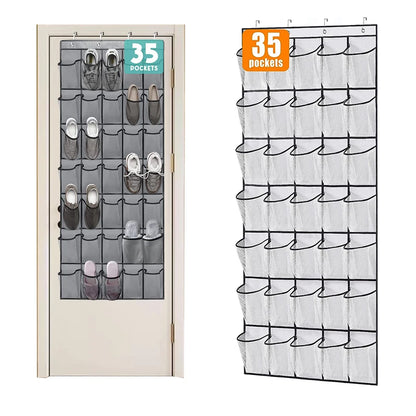 Hanging Shoe Organizer - 35 Pocket Door Shoe Rack