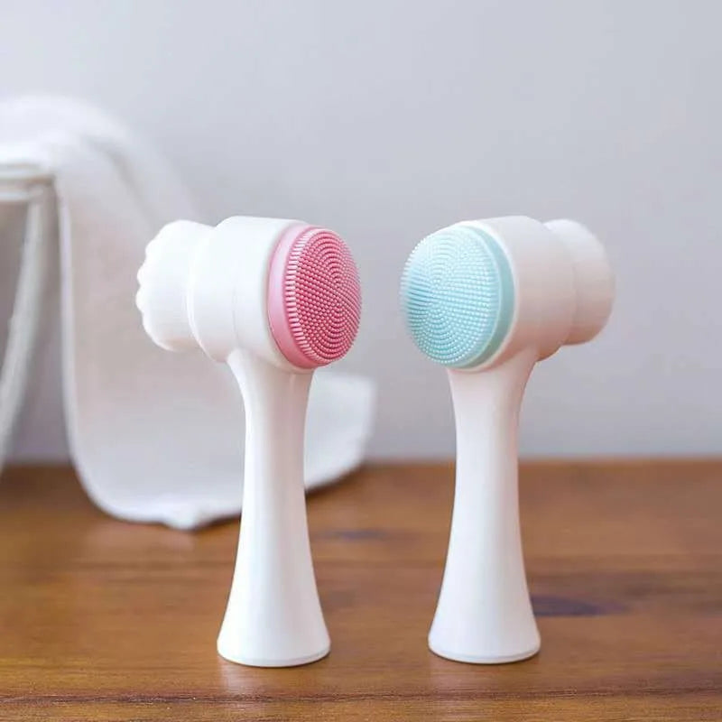 Silicone Facial Cleansing Brush - Double-Sided