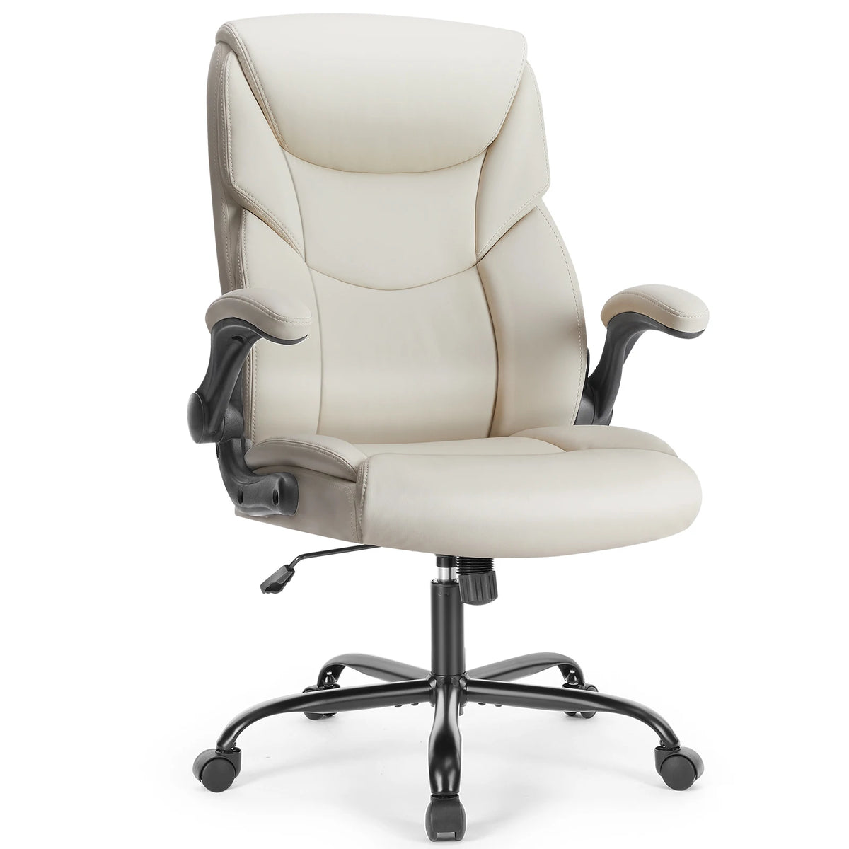 Executive Office Chair - High Back PU Leather Desk Chair (Beige)