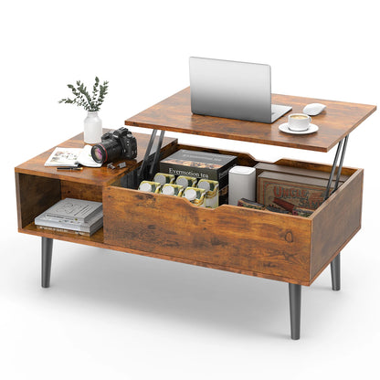 Low Profile Lift Top Coffee Table - Wood Top (Chocolate)
