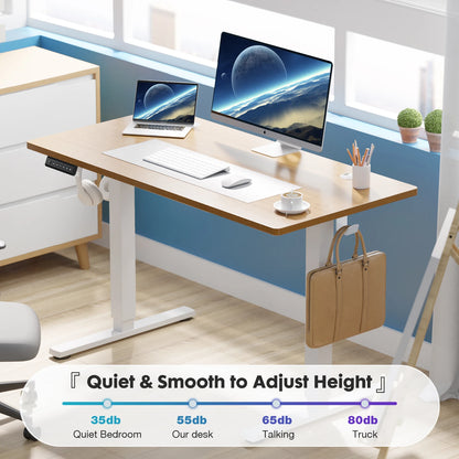 Electric Standing Desk - 39.37x23.62in Bamboo Wood Sit Stand Desk