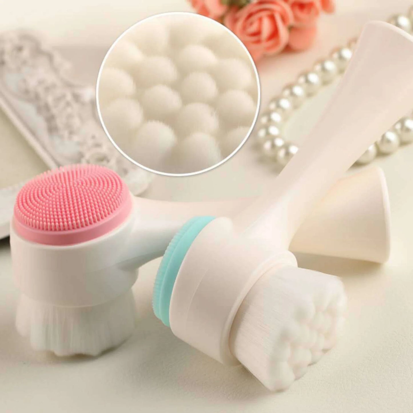 Silicone Facial Cleansing Brush - Double-Sided