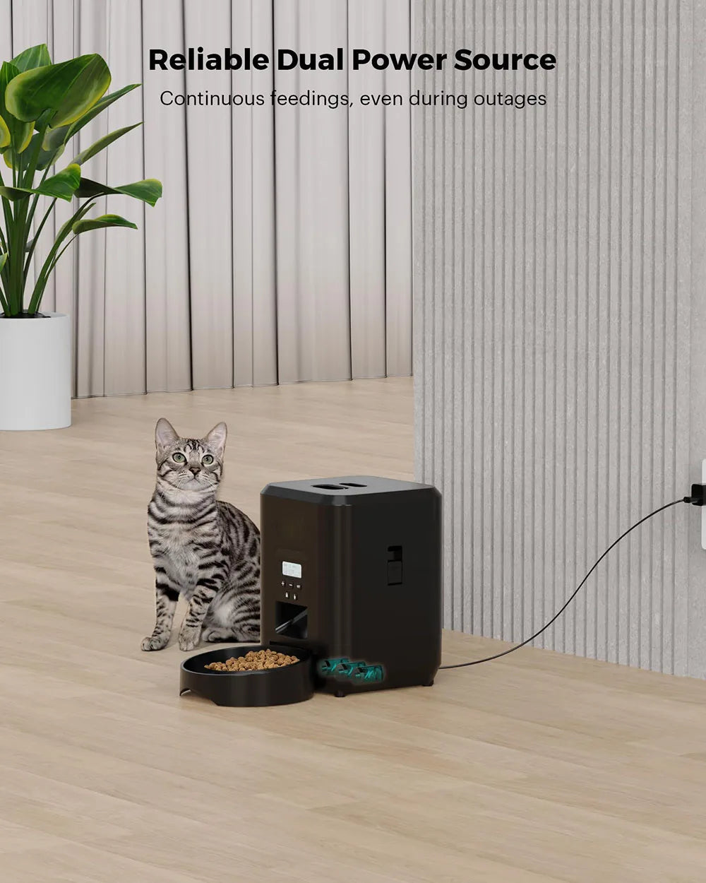 Smart Automatic Pet Feeder - Timed Cat & Dog Food Dispenser