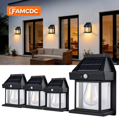 Solar Motion Sensor Outdoor Wall Lights - 2 Pack