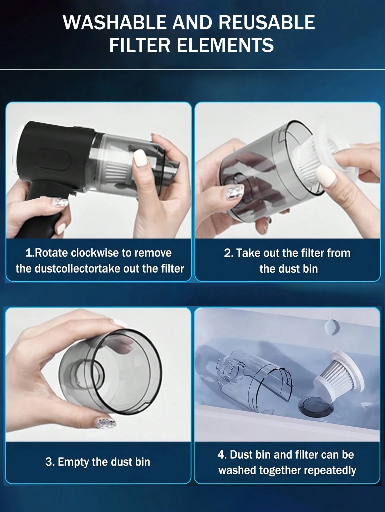 Cordless Handheld Vacuum Cleaner - Rechargeable
