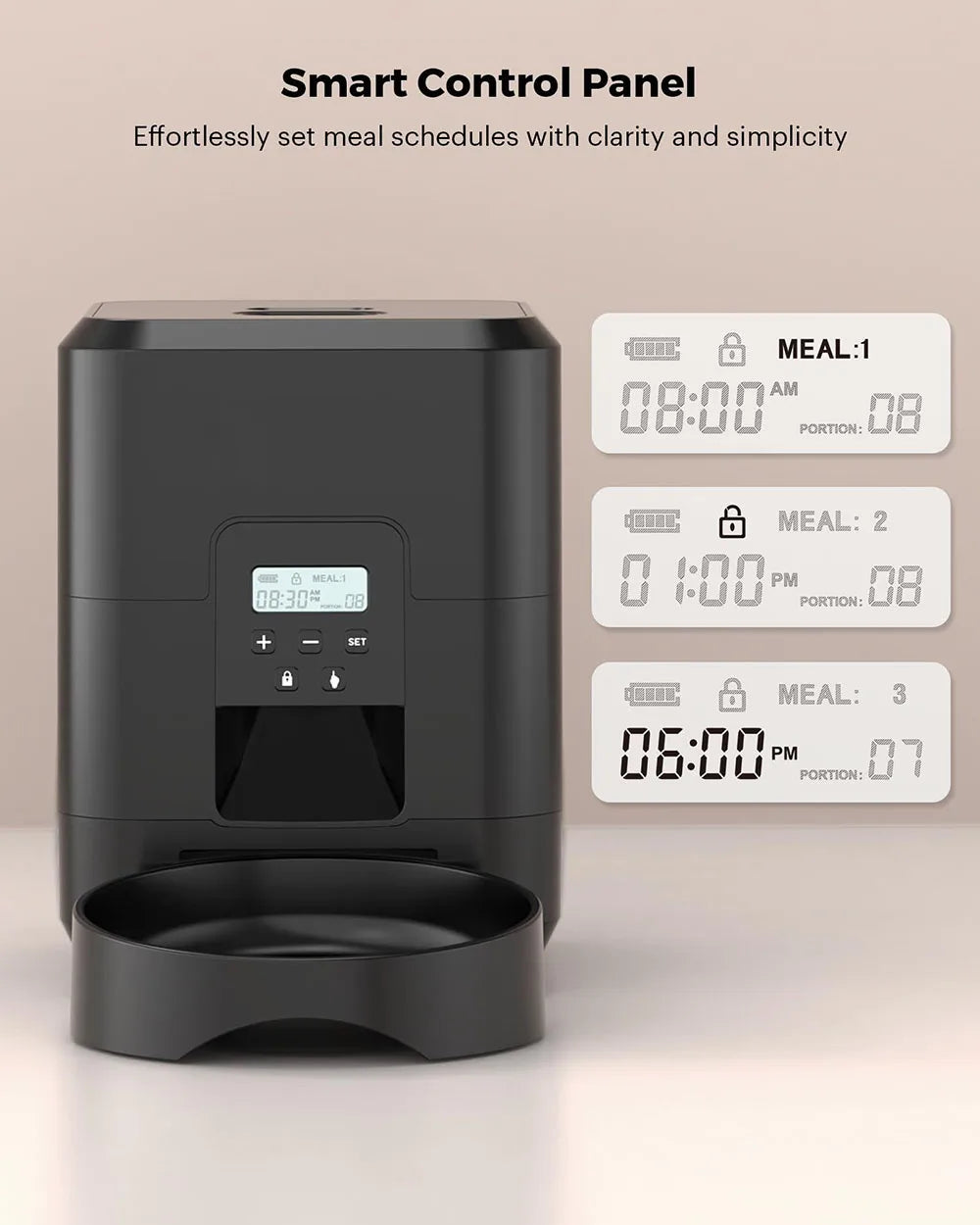 Smart Automatic Pet Feeder - Timed Cat & Dog Food Dispenser
