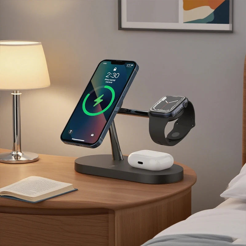 3-in-1 Wireless Charger Stand - Fast Charging Dock