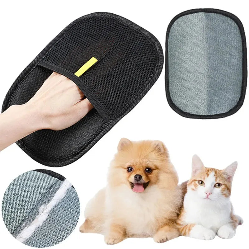 Pet Grooming Gloves - Hair Remover for Dogs & Cats