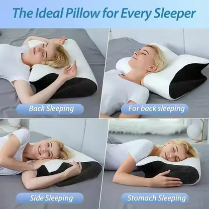 Memory Foam Travel Neck Pillow - Ergonomic 2-in-1