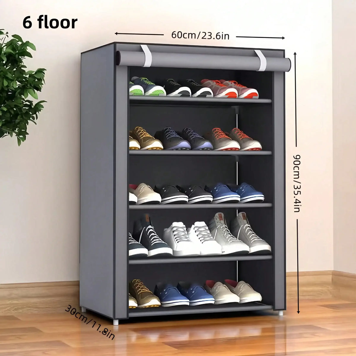 Tall Shoe Rack - 6, 8 or 10 Tier Fabric Shoe Storage