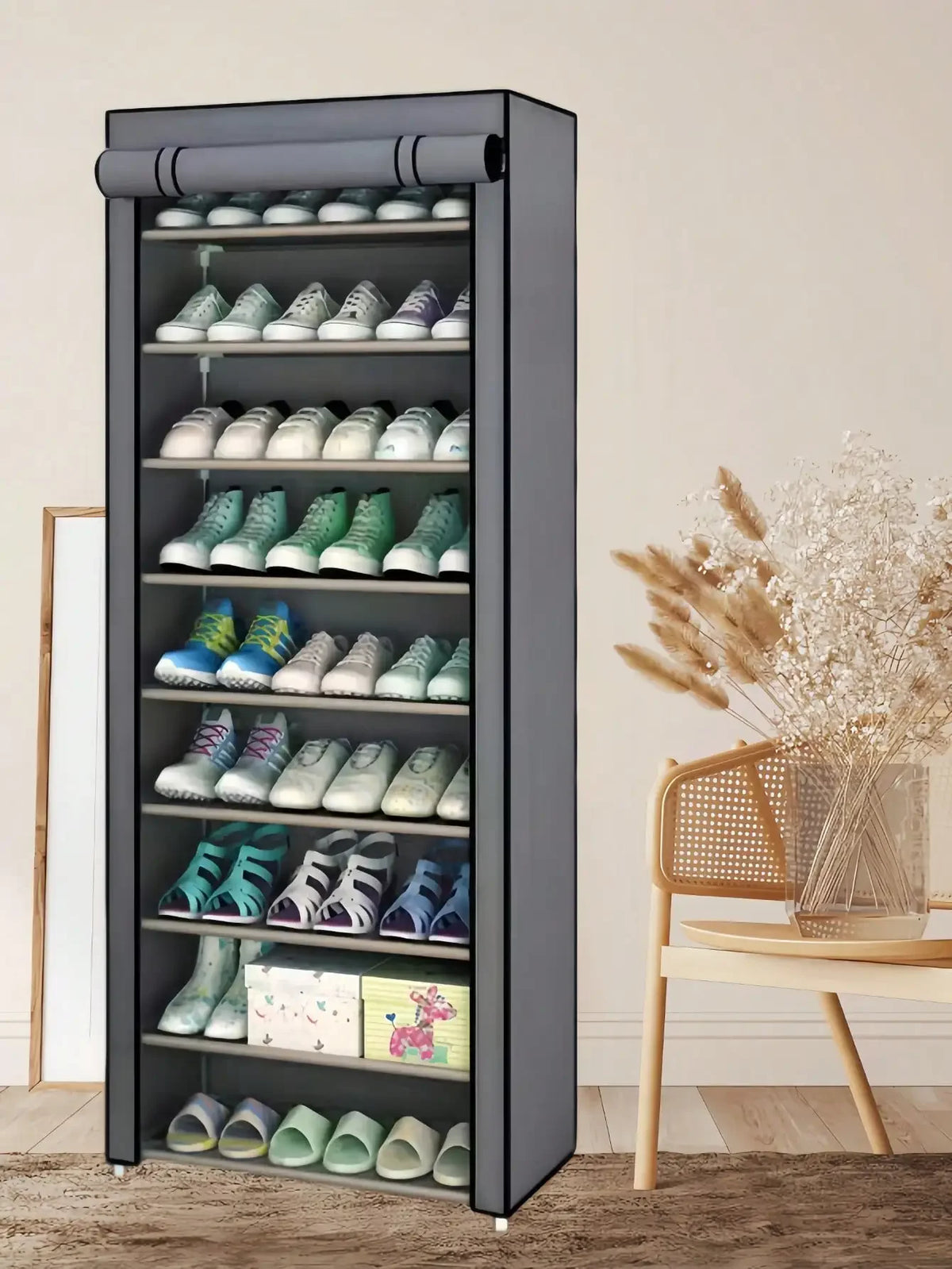 Tall Shoe Rack - 6, 8 or 10 Tier Fabric Shoe Storage