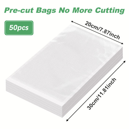 Reusable Vacuum Seal Food Storage Bags - 50 Pack