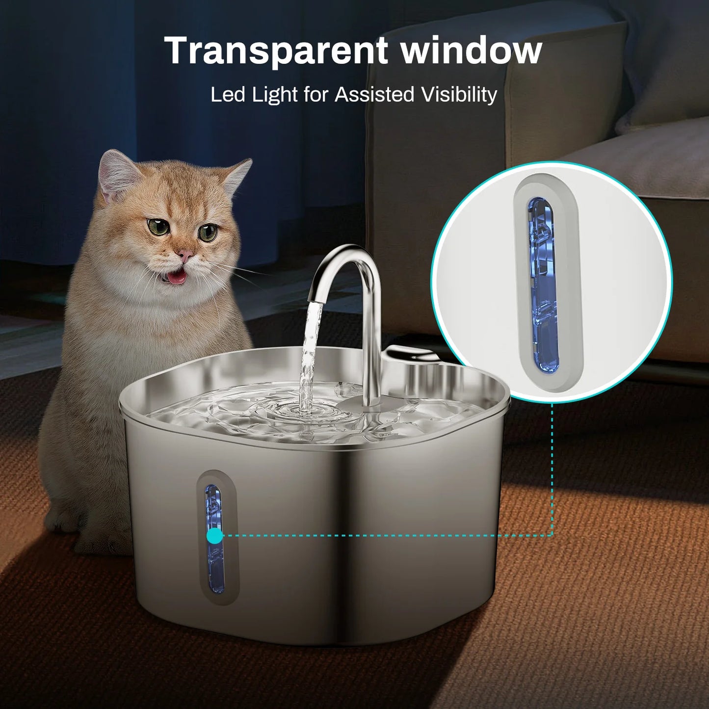 Cat Water Fountain - Stainless Steel Pet Fountain