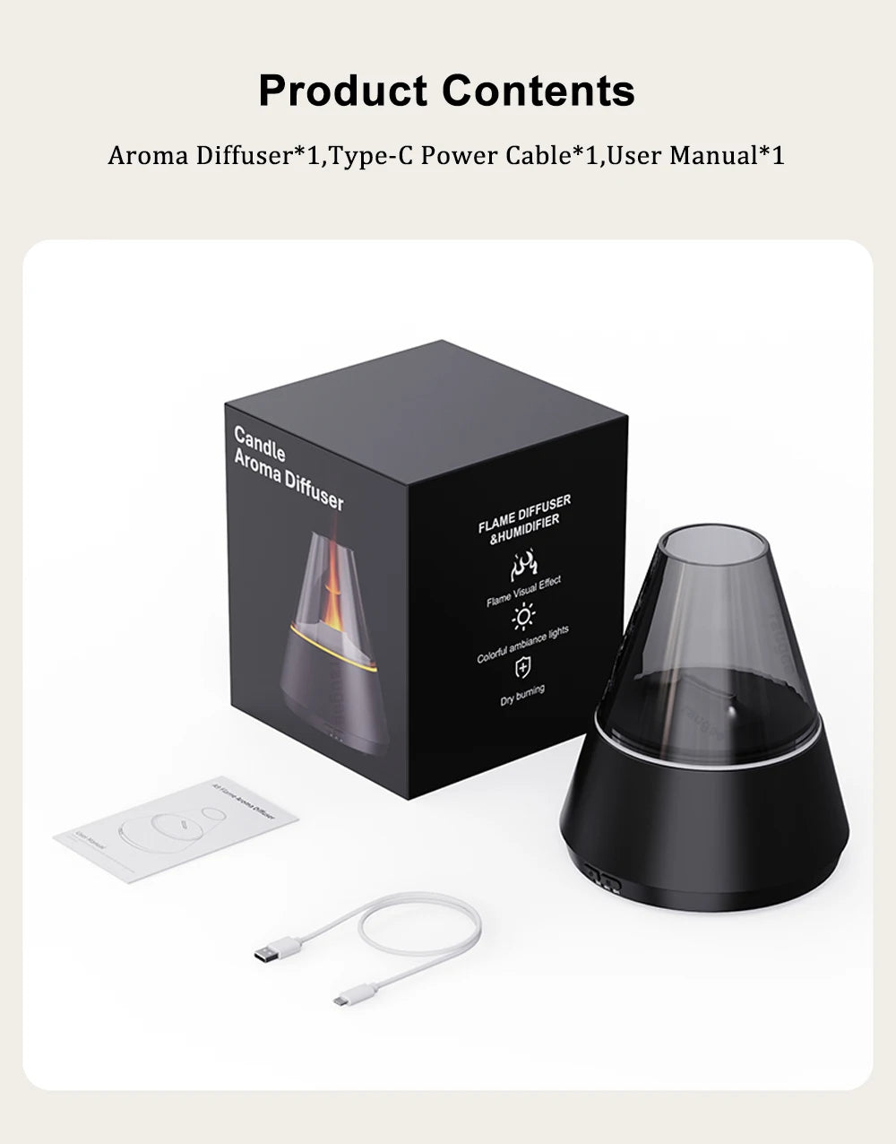 Essential Oil Diffuser - Aromatherapy Diffuser with 7 Color Night Light and Timer, 120ml