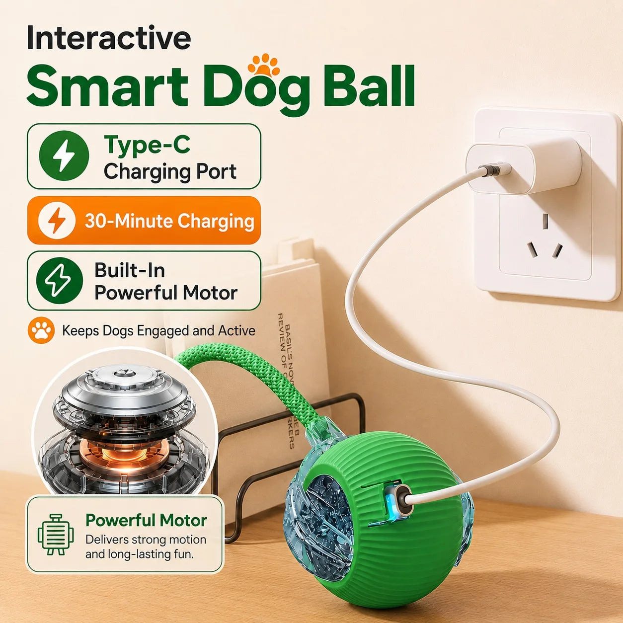 Automatic Rolling Dog Ball Launcher - Interactive Smart Toy