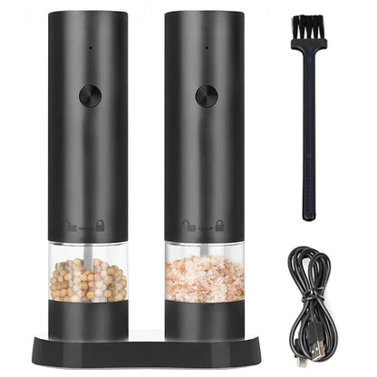 USB Rechargeable Electric Salt and Pepper Grinder Set