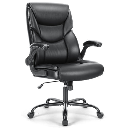 Executive Office Chair - High Back PU Leather Desk Chair (Black)