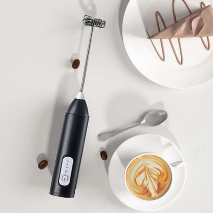 Rechargeable Electric Milk Frother - Handheld Coffee Whisk