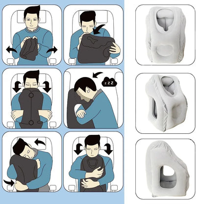 Inflatable Travel Pillow - Portable Neck & Chin Support