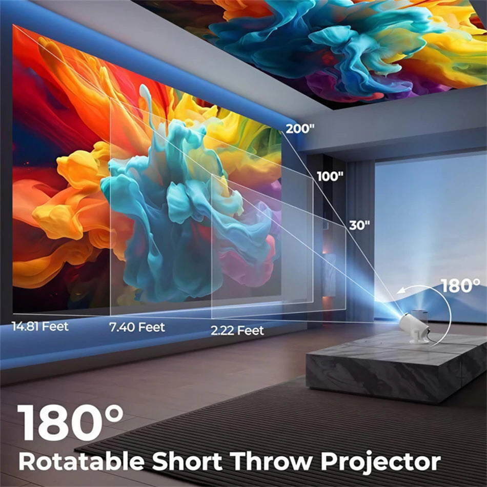 HY300 Smart Portable Projector - 4K Support, Android