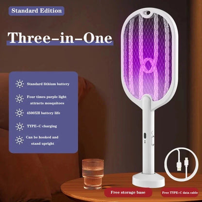 Electric Mosquito & Fly Swatter - 3-in-1 Bug Zapper